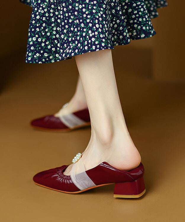 Mocassins épais à épissure française en cuir de vachette mûre RI022