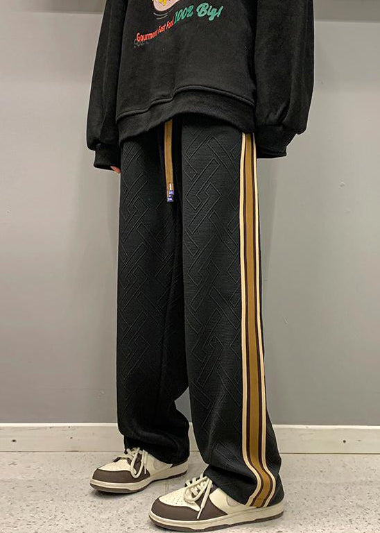 Pantalon en coton à rayures blanches pour homme avec cordon de serrage pour l'automne WA051