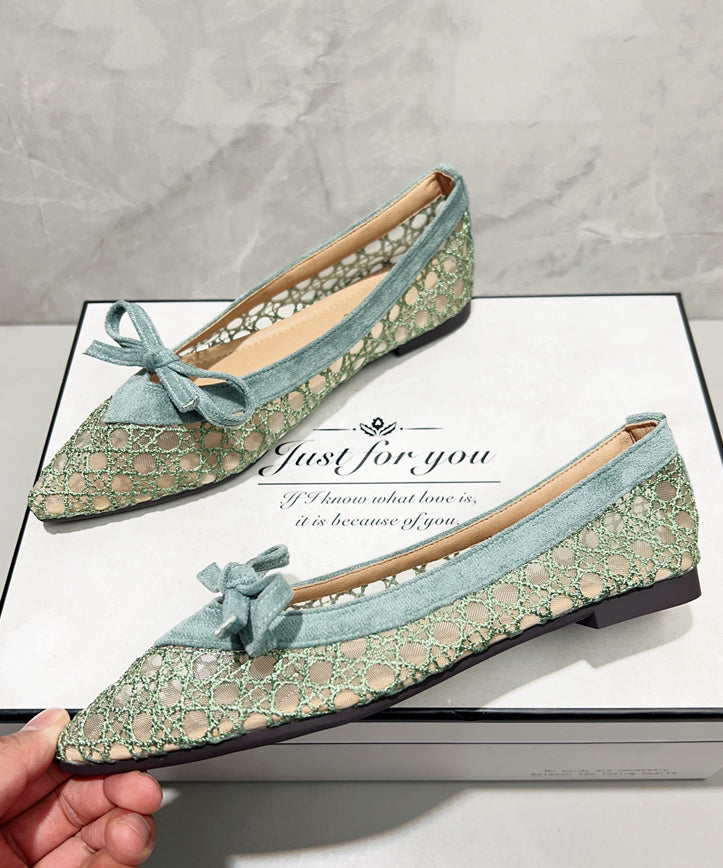 Grüne Schuhe für Plattfüße, atmungsaktives Mesh, bequem, mit Schleife, TP020