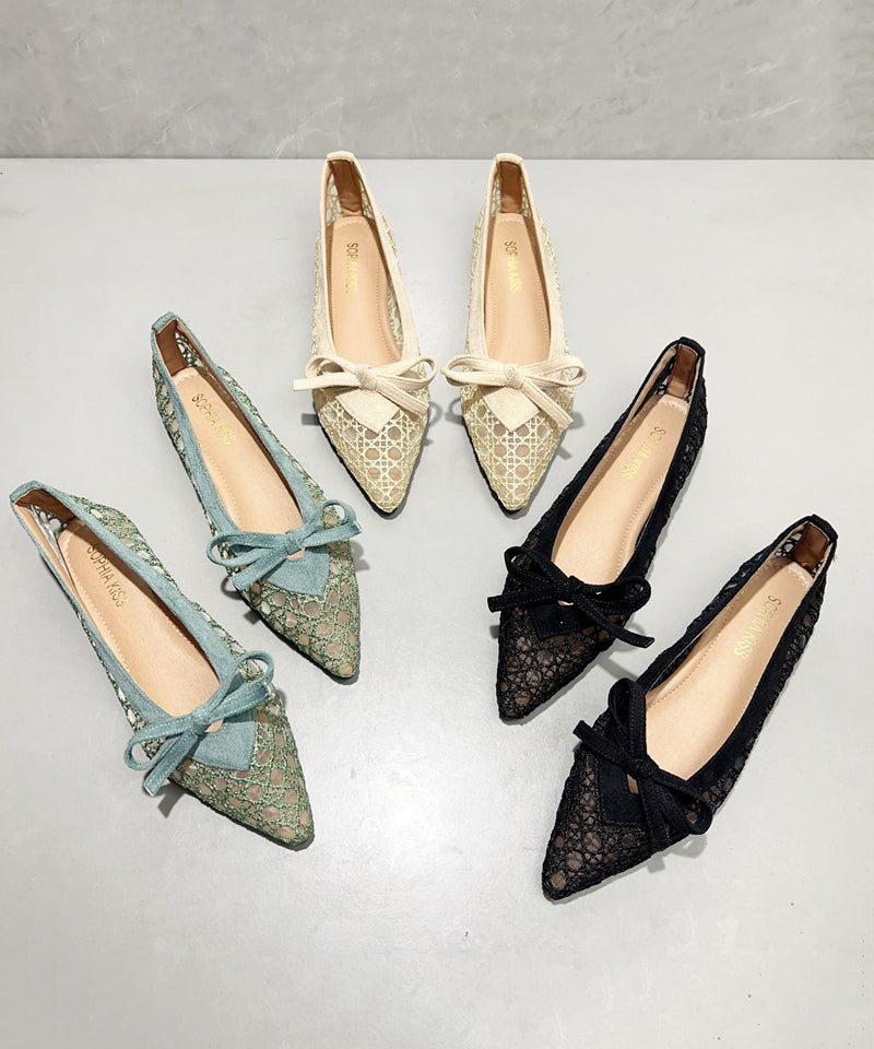 Grüne Schuhe für Plattfüße, atmungsaktives Mesh, bequem, mit Schleife, TP020