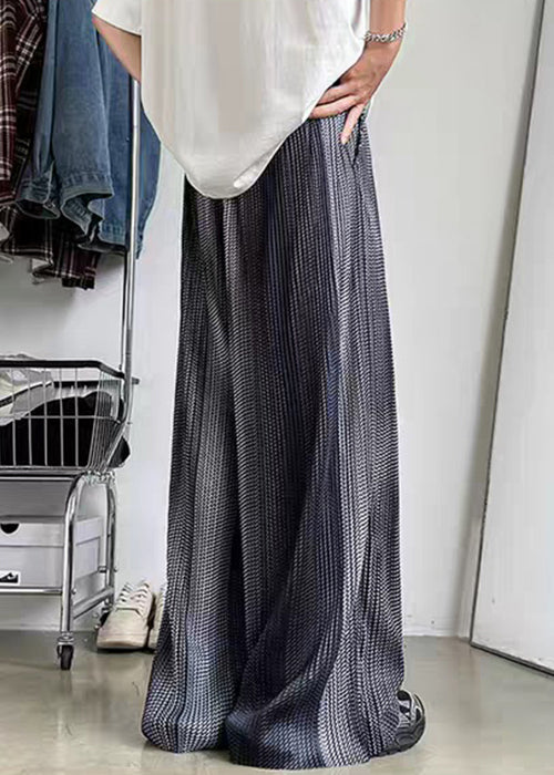 Pantalon d'été en soie élastique gris patchwork avec poches pour homme