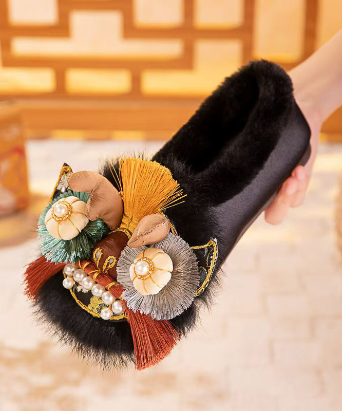 Handgemachte, bestickte Tigerkopf-Schuhe aus Baumwolle mit weicher Sohle, bequem und süß, TQ037