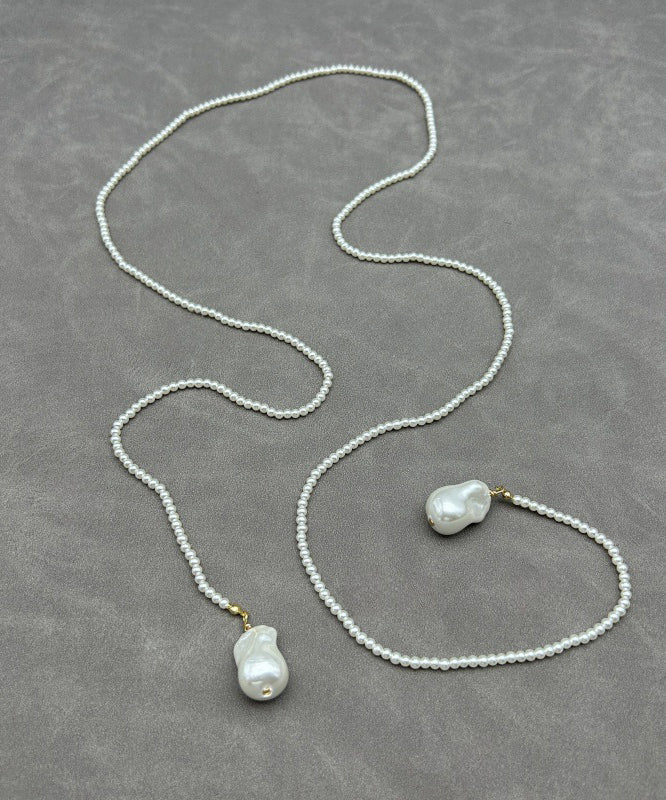 Handmade Green Alloy Crystal Pearl Beading Gratuated Bead Necklace KX1087