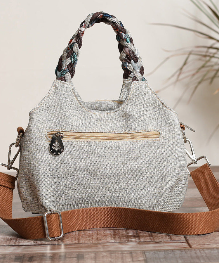 Patchwork Handmade Tote Canvas Bag Woven Casual