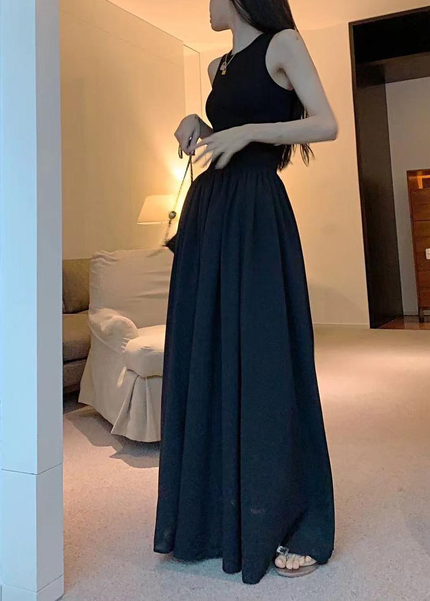 Ärmellose Robe Schwarz Silm Italienische Kleider Patchwork
