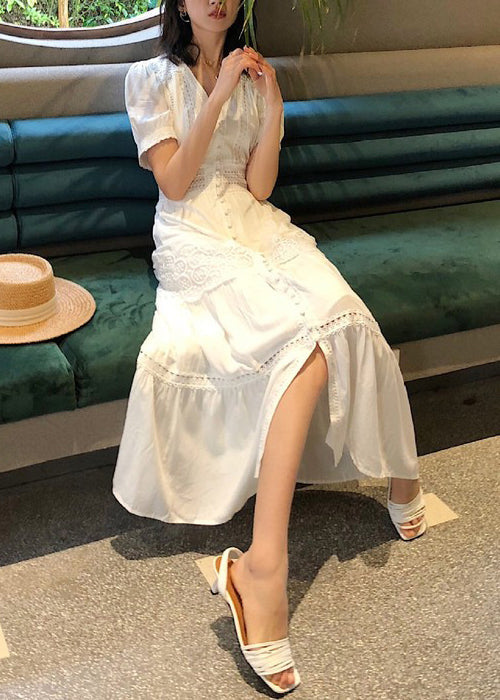 Hohle Spitze Sommerkleid Baumwolle Rot Italienische Hemden Aus Knopf