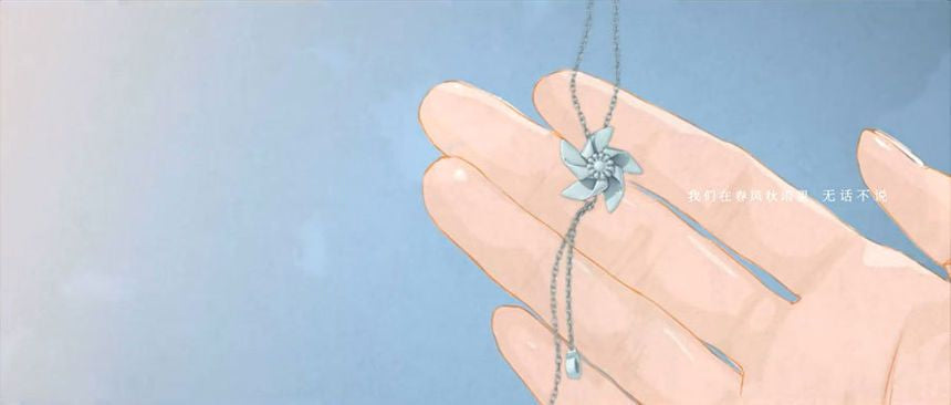 Silver Windmill Rhinestone Necklace Sterling 925 Pendant