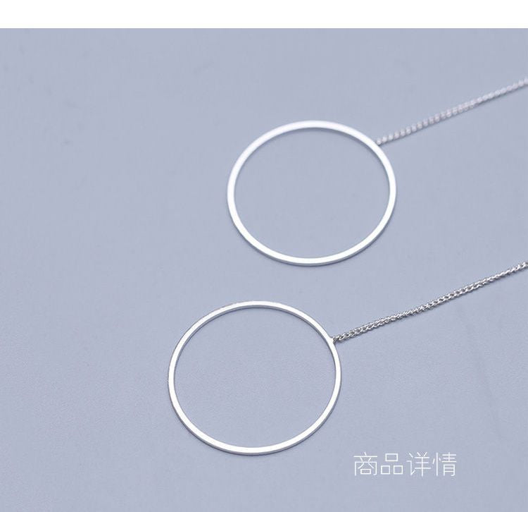Silver Drop Hoop Earring 925 Sterling