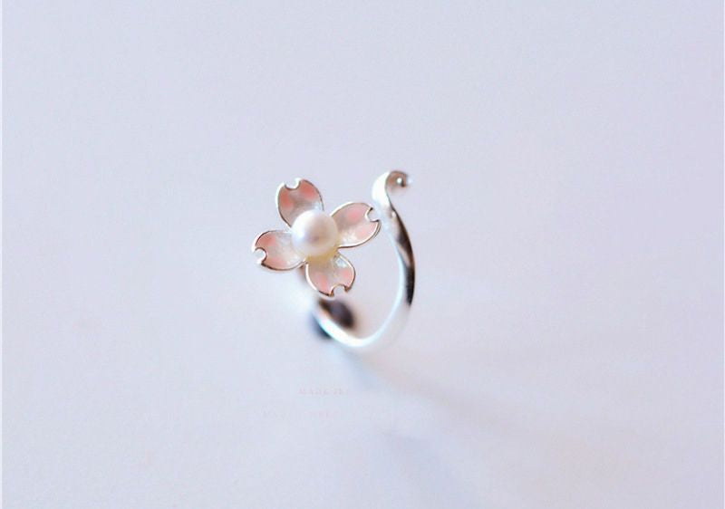 Sterling 925 Open Ring Floral Silver