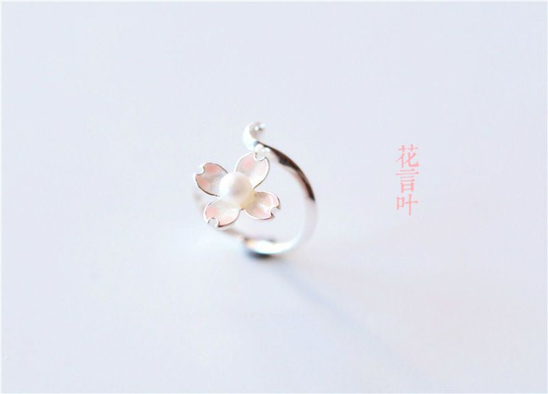 Sterling 925 Open Ring Floral Silver