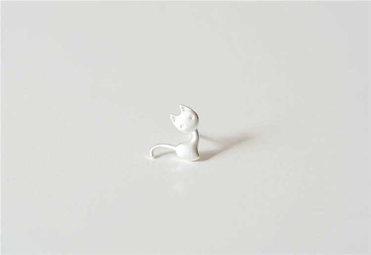 Cat Earring 925 Silver Sterling