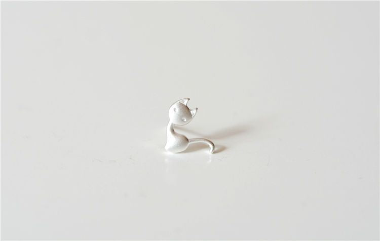 Cat Earring 925 Silver Sterling