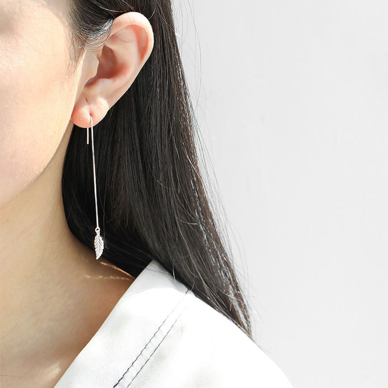 Sterling Earring Silver 925 Leaf Drop