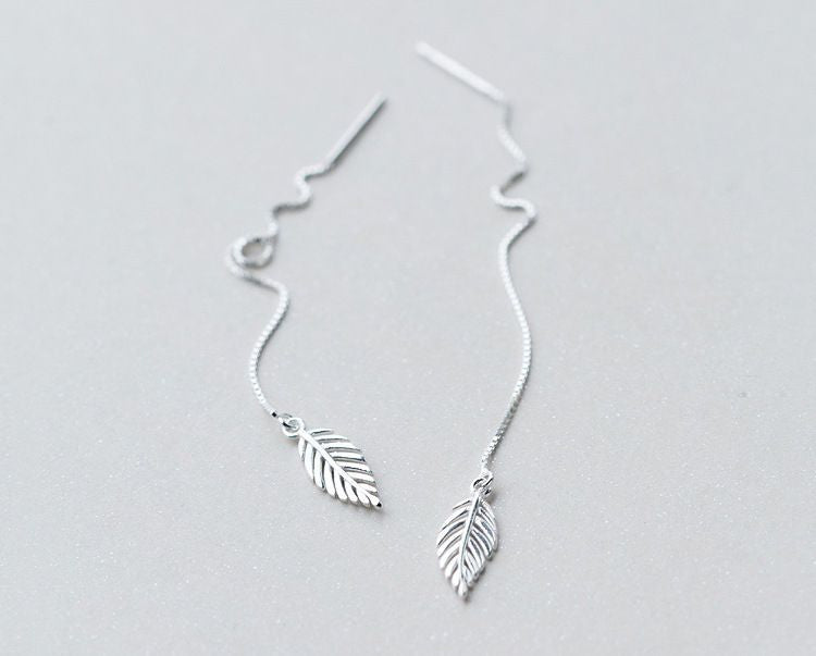 Sterling Earring Silver 925 Leaf Drop