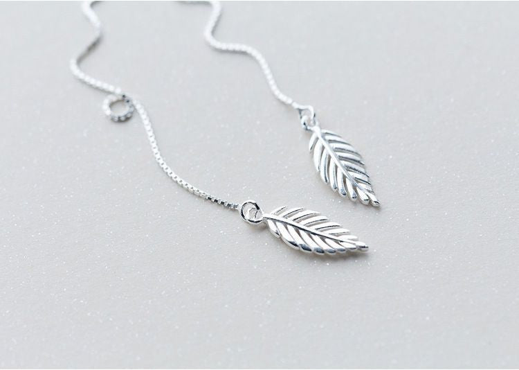 Sterling Earring Silver 925 Leaf Drop