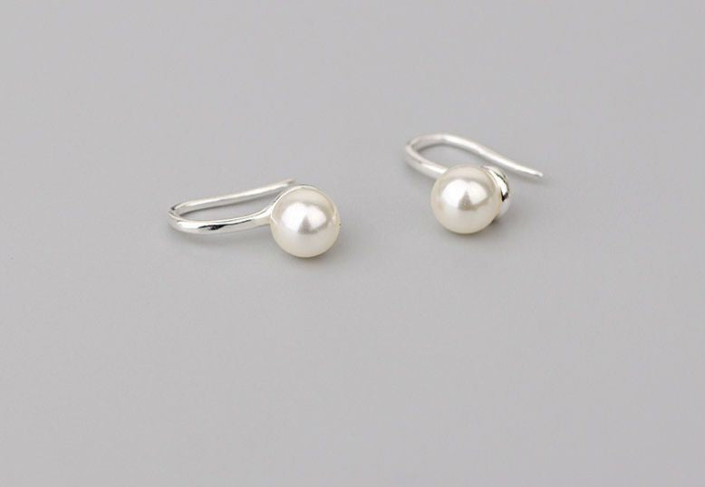 Silver Pearl Faux 925 Earring Sterling
