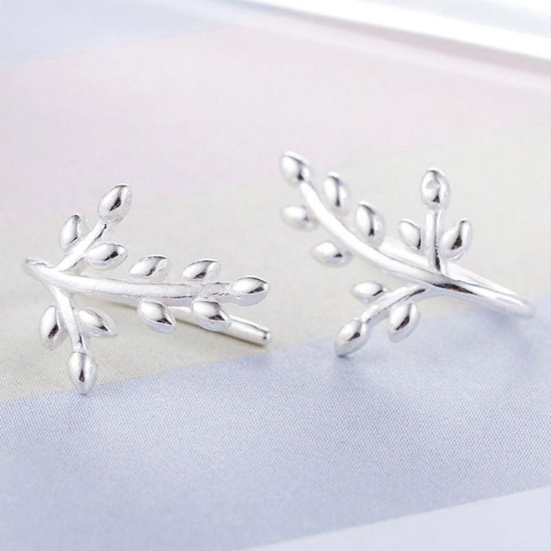 Silver 925 Sterling Leaf Earring