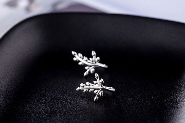 Silver 925 Sterling Leaf Earring
