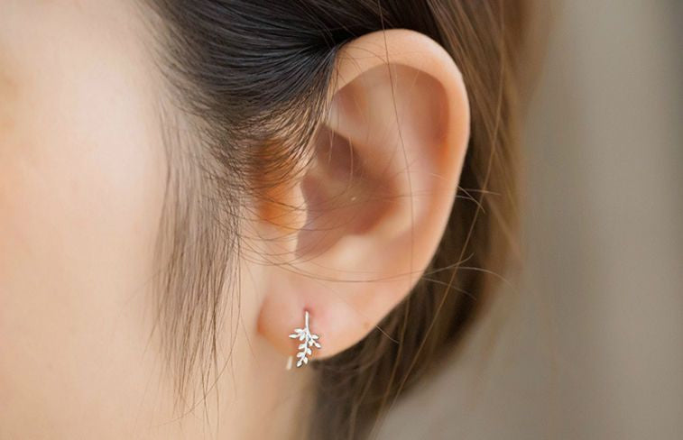 Silver 925 Sterling Leaf Earring