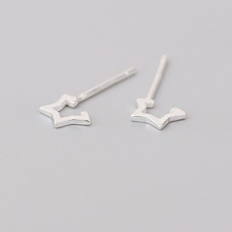Star 925 Silver Sterling Earring Open