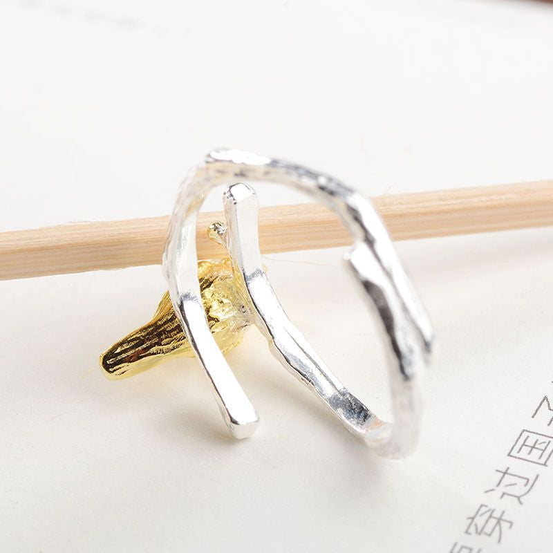 925 Plated Ring Gold Silver Open Bird Sterling