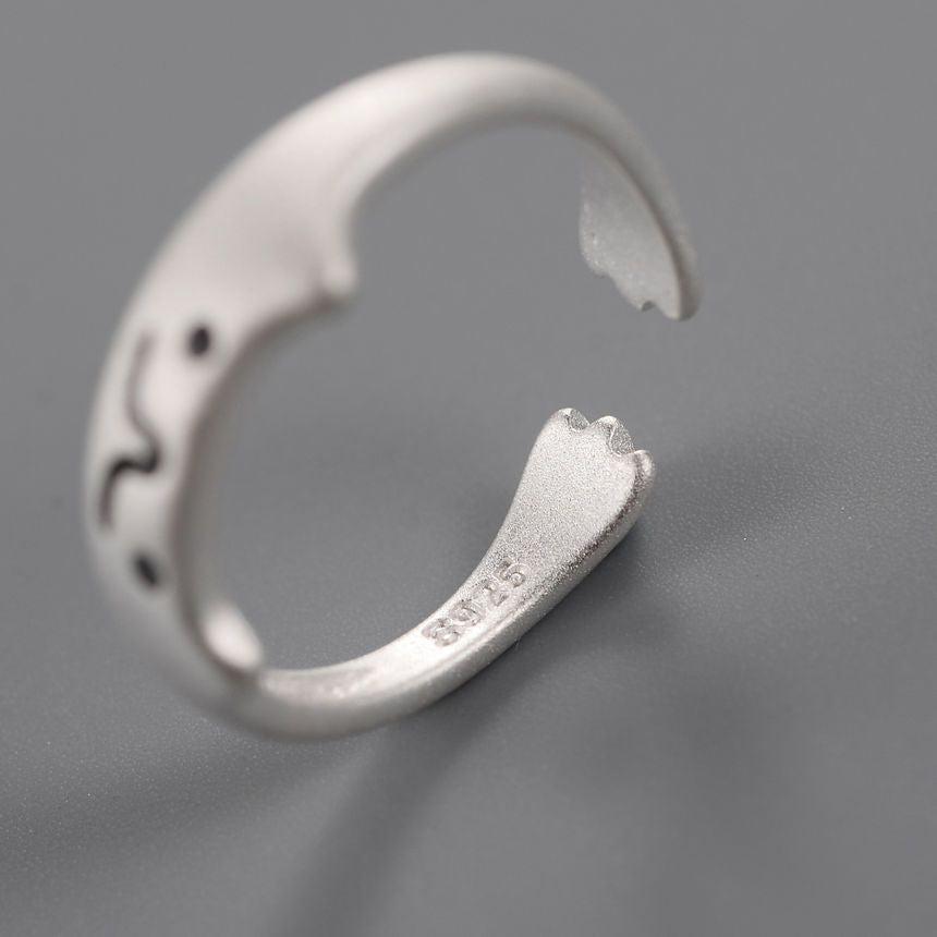 Open Silver Cat Ring Sterling 925