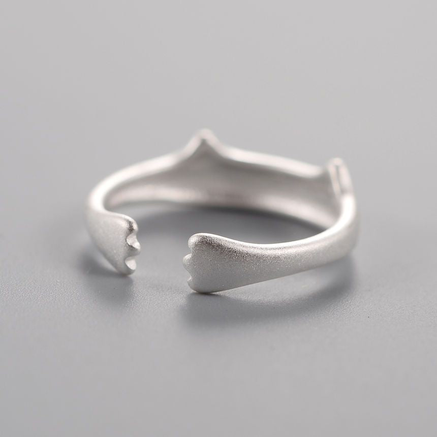 Open Silver Cat Ring Sterling 925