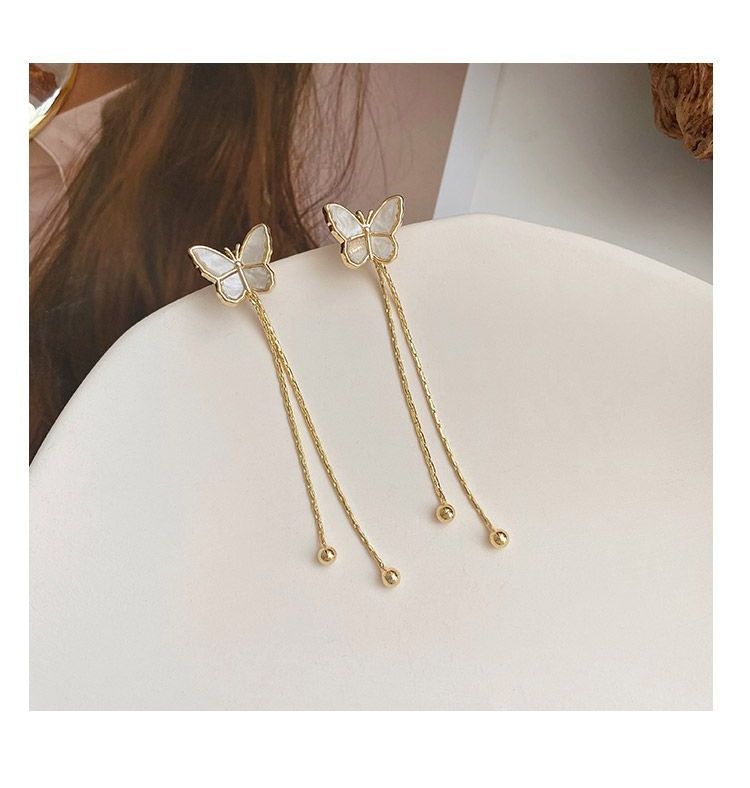 Alloy Butterfly Fringed Earring