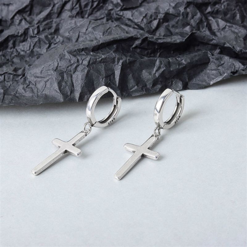 Dangle Cross Earring Sterling Silver