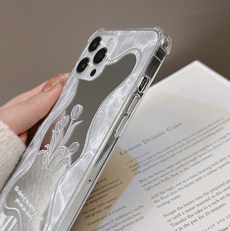 Mirrored Case Phone Flower