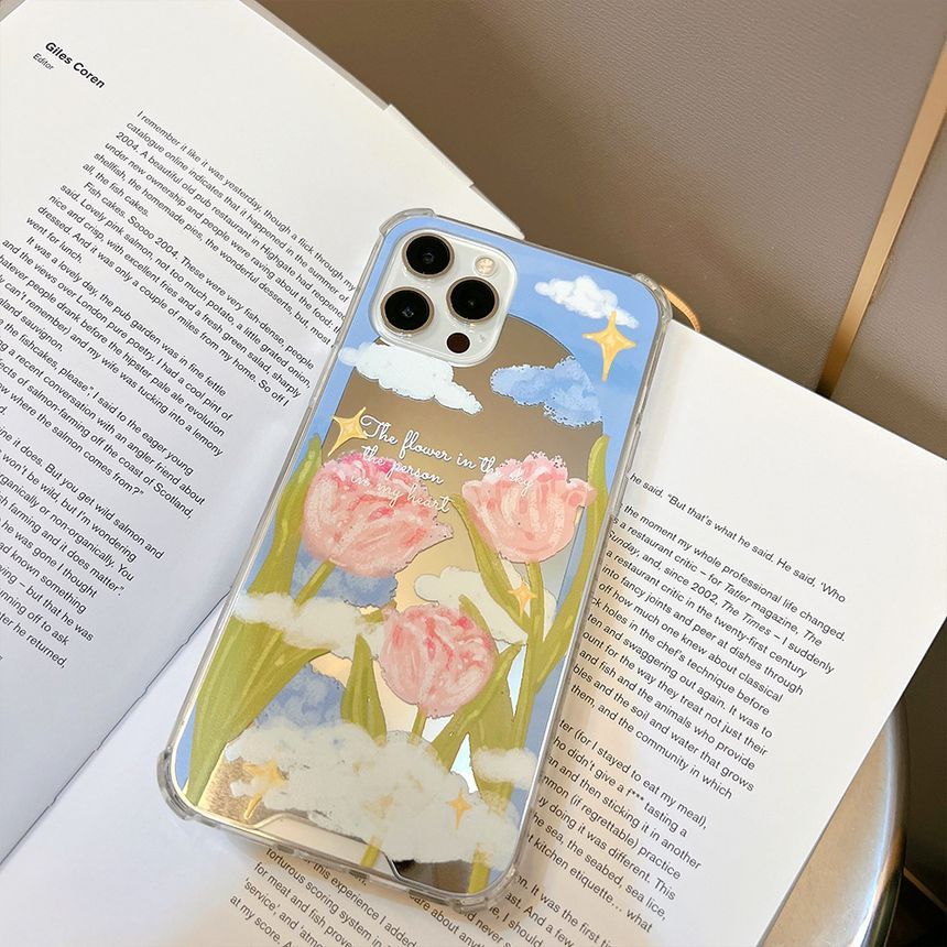 Case Mirrored Flower Phone