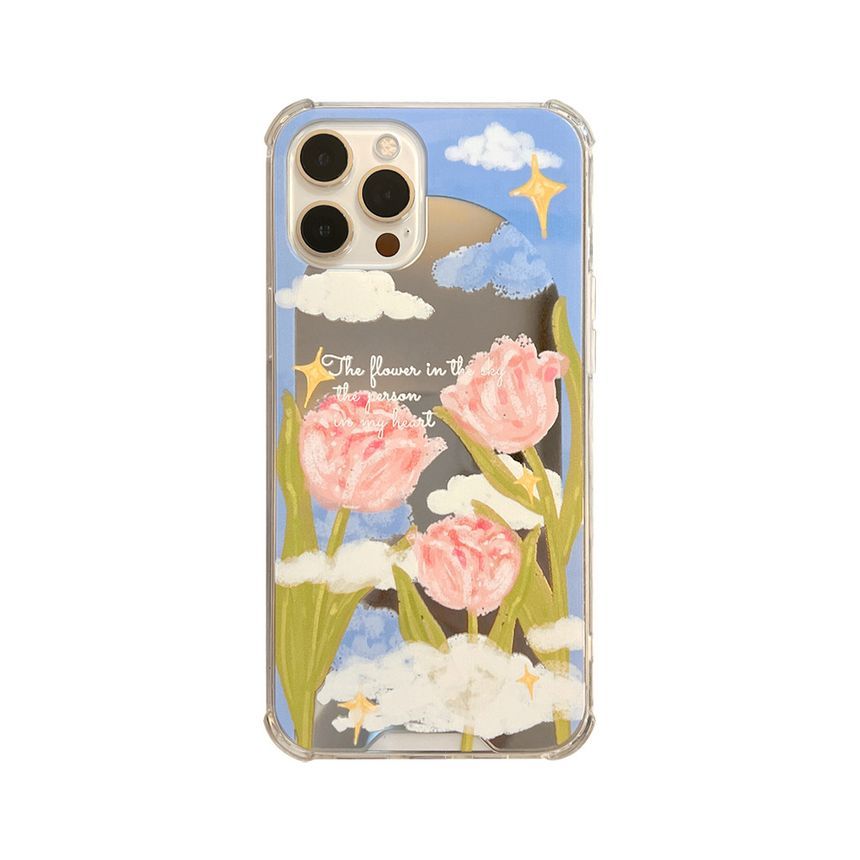 Case Mirrored Flower Phone