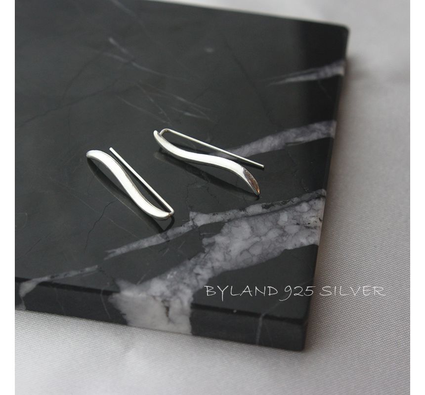 Wave Earring Sterling Pull Silver Through