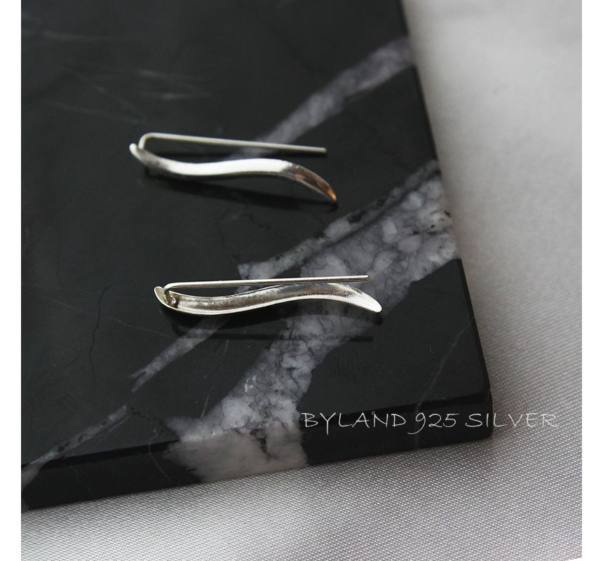 Wave Earring Sterling Pull Silver Through