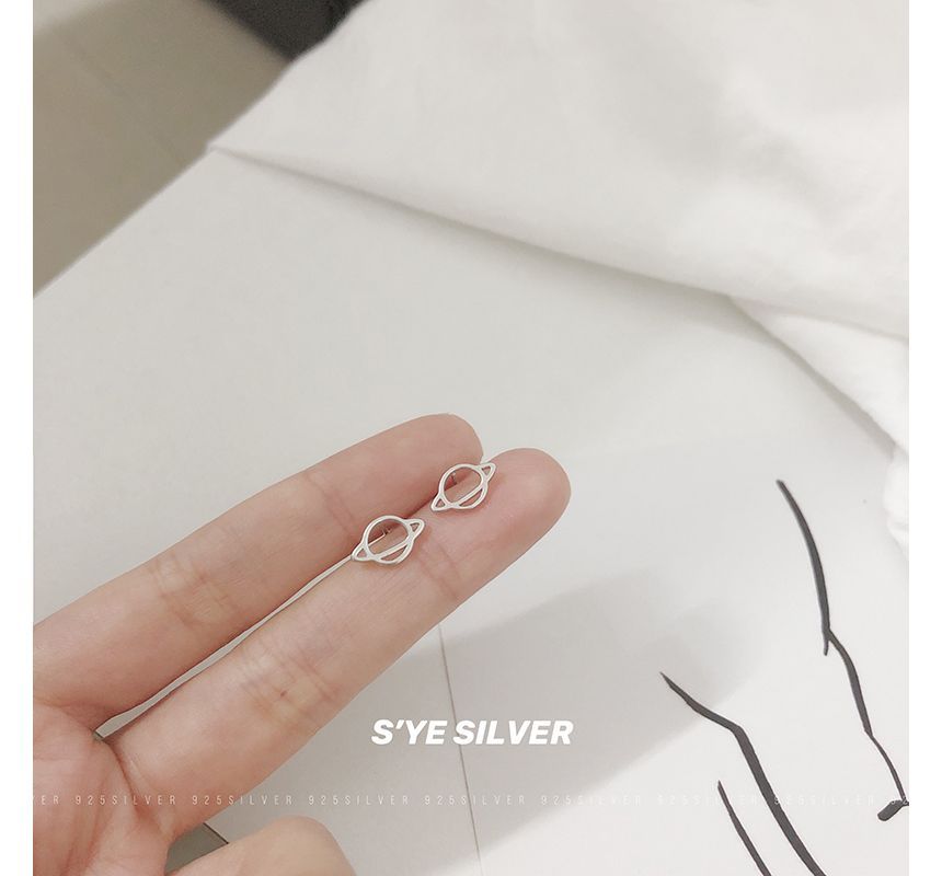 Earring Silver Stud Sterling Planet