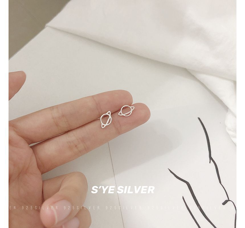 Earring Silver Stud Sterling Planet
