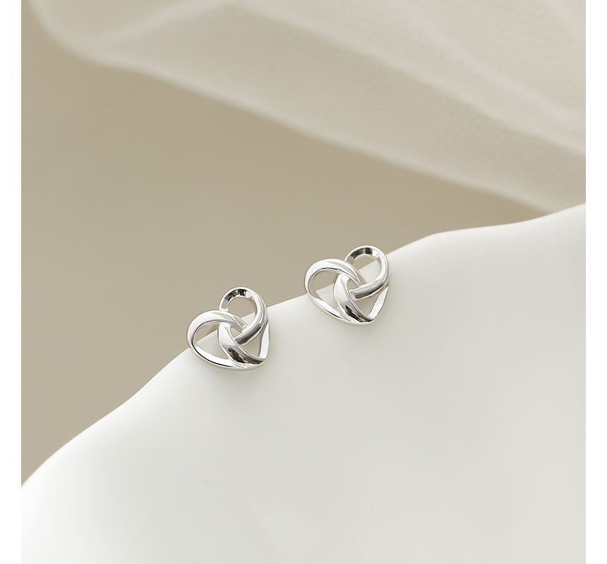 Silver Sterling Heart Earring Stud
