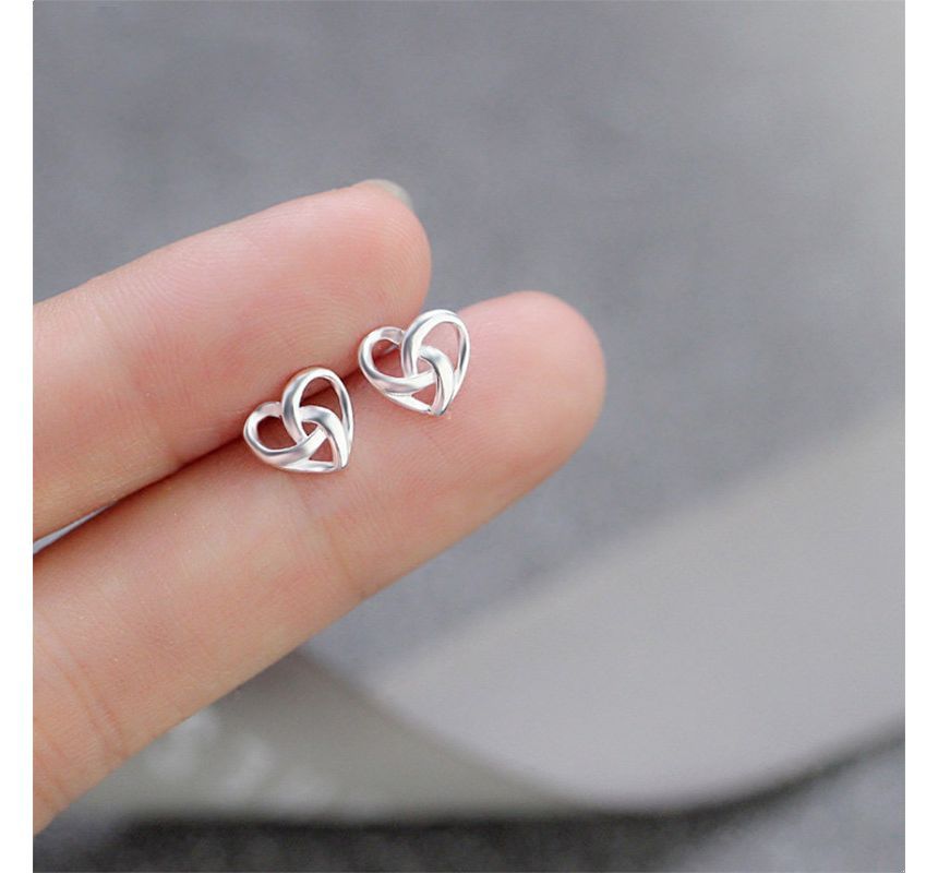 Silver Sterling Heart Earring Stud