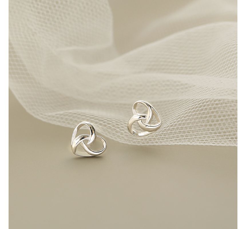 Silver Sterling Heart Earring Stud