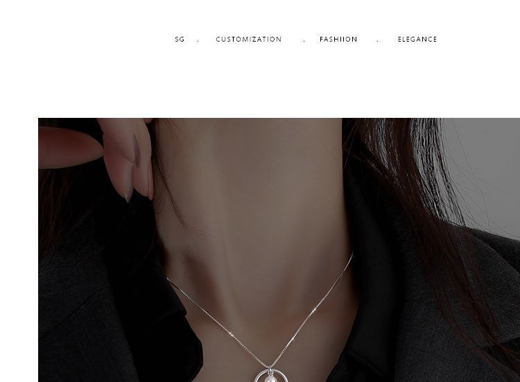 Pearl Faux Necklace Silver Sterling