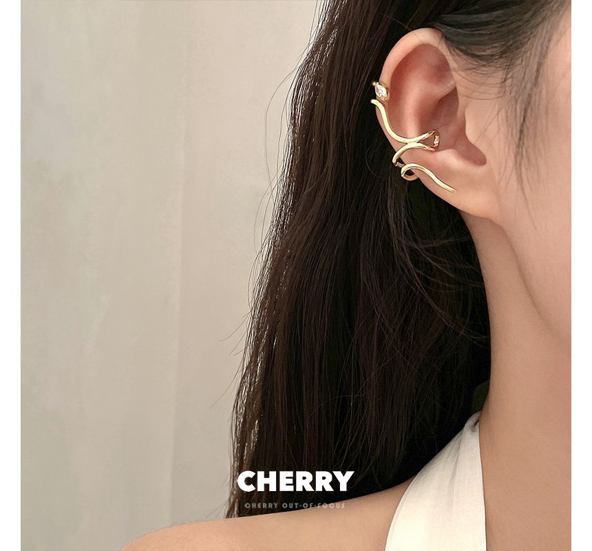 Earring Alloy Cuff Snake