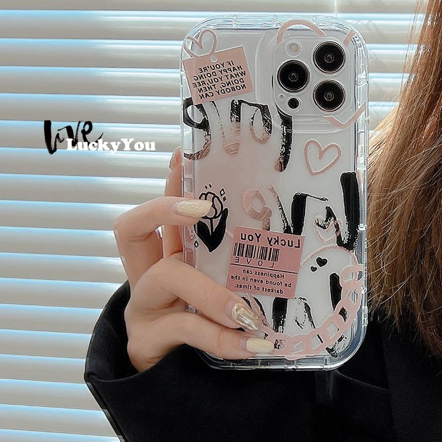 Lettering Phone Case Transparent