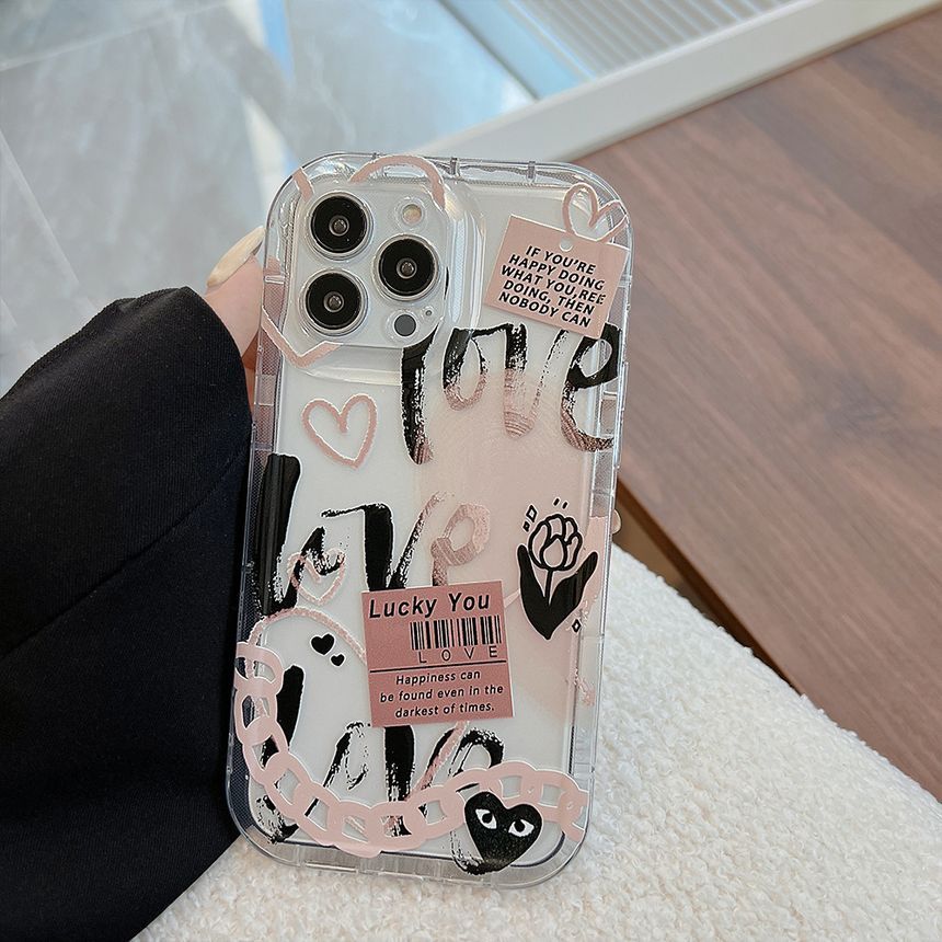 Lettering Phone Case Transparent