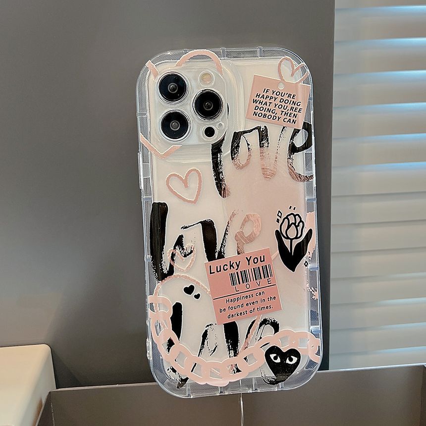 Lettering Phone Case Transparent