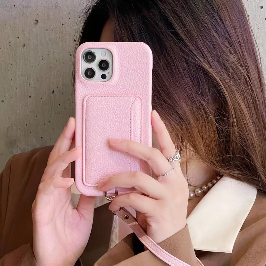 Faux Card Holder Leather Phone Case