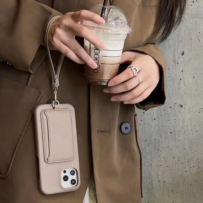 Faux Card Holder Leather Phone Case
