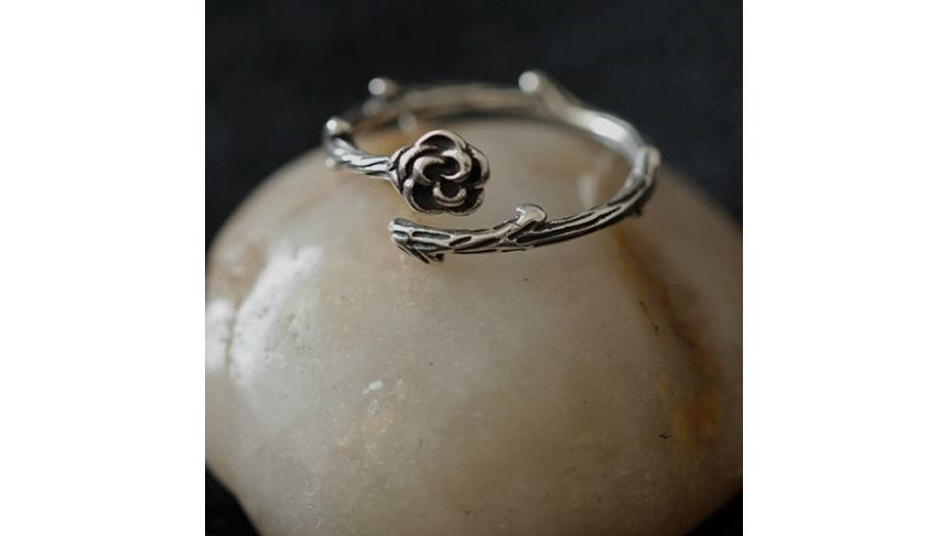 Sterling Silver Rose Open Ring