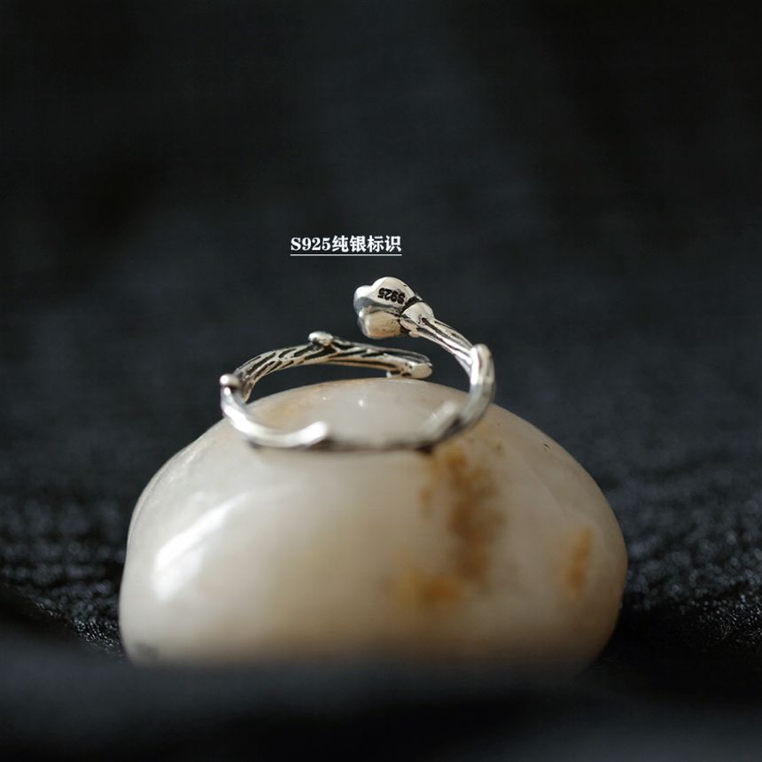 Sterling Silver Rose Open Ring