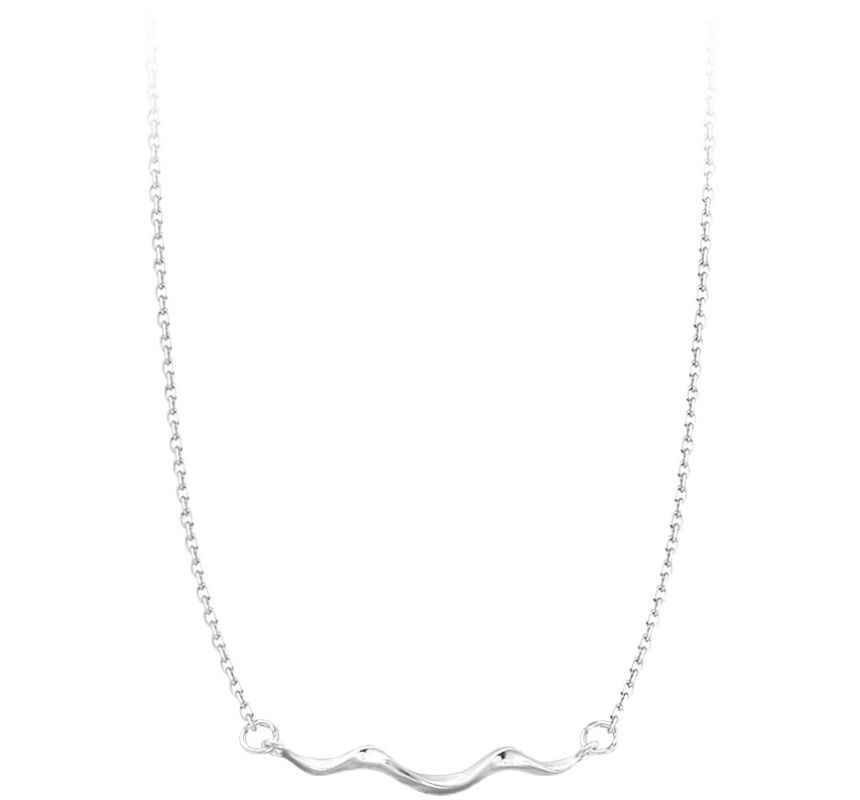 Choker Sterling Wavy Pendant Silver