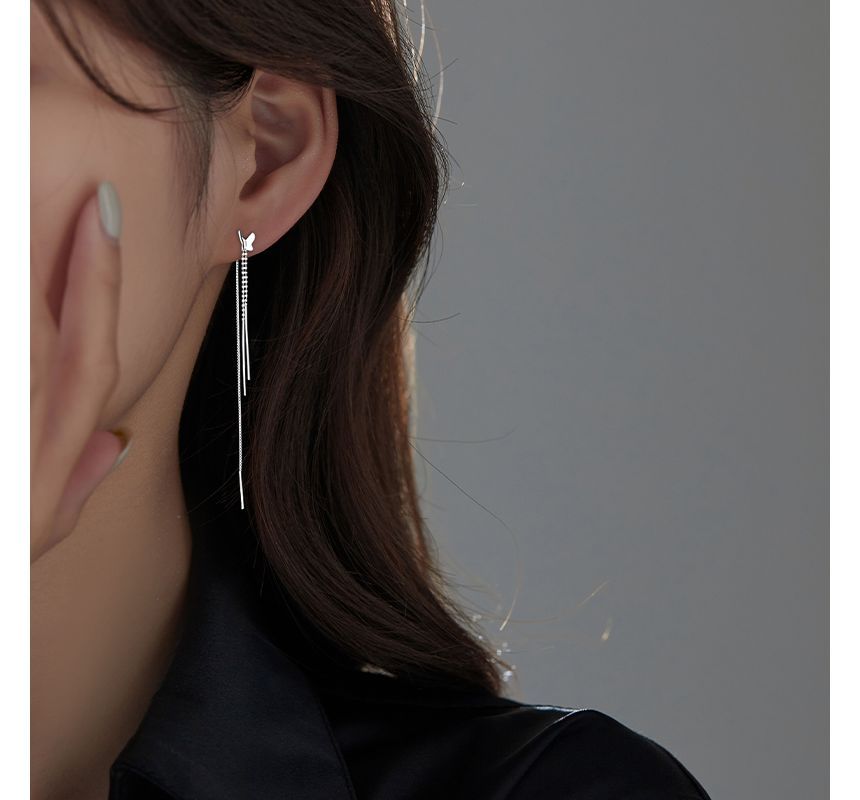 Butterfly Sterling Silver Earring Fringed